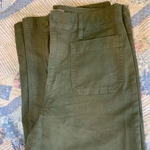 JCrew Army Green Wide Legged Pants